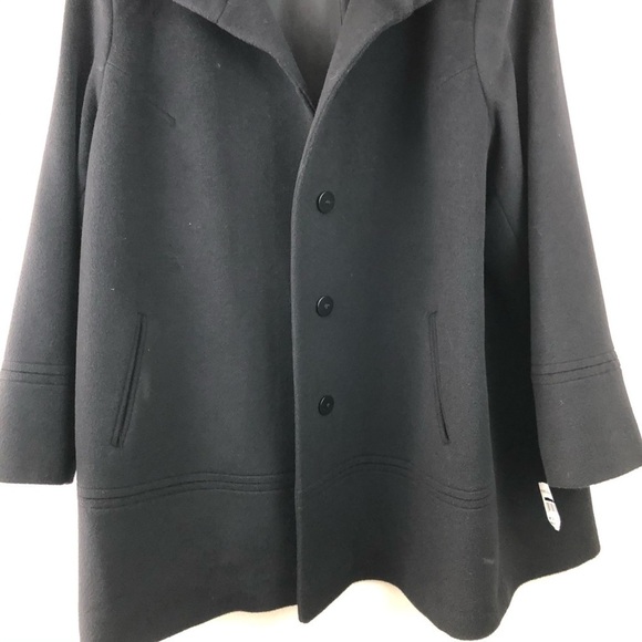 New Fleurette Black Stand Collar Wool Plus Coat 20 - Picture 14 of 14